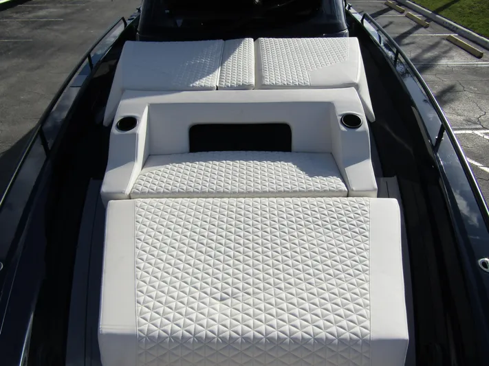  Yacht Photos Pics 2024 BRABUS Shadow 900 ST luxury boat with white quilted seating.