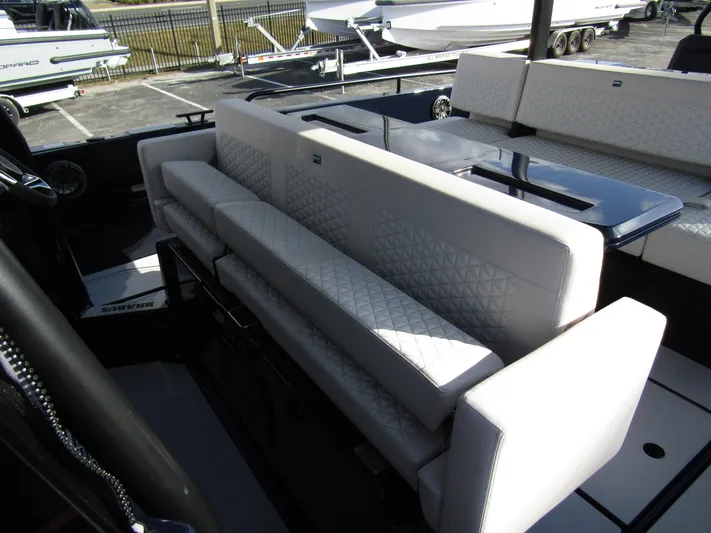  Yacht Photos Pics 2024 BRABUS Shadow 900 ST interior with luxurious seating and sleek design.