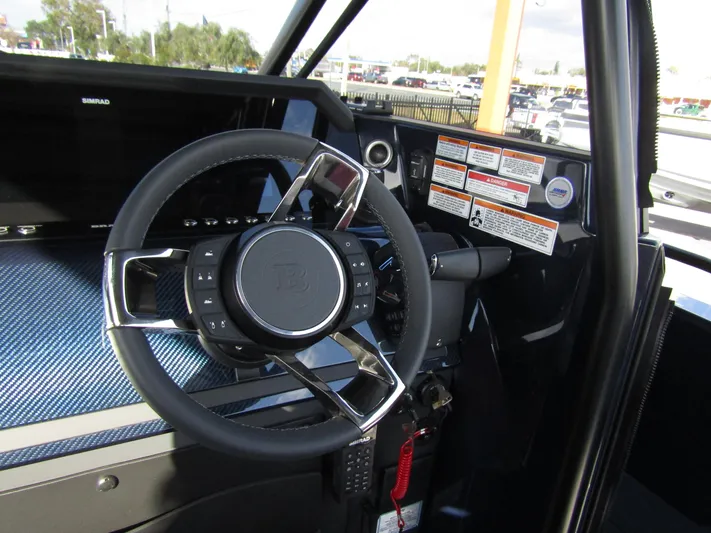  Yacht Photos Pics Steering wheel of 2024 BRABUS Shadow 900 ST, featuring modern controls and sleek design.