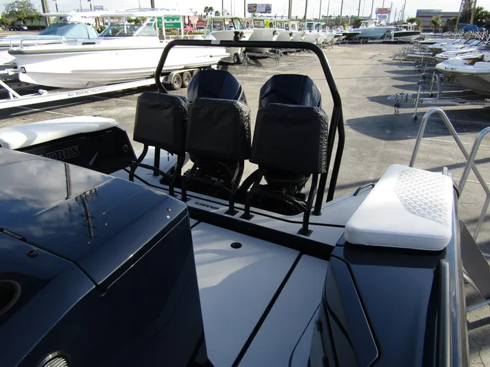  Yacht Photos Pics 2024 BRABUS Shadow 900 ST boat interior with sleek seating and modern design.