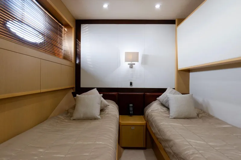  Yacht Photos Pics Luxurious twin cabin interior on 2010 Princess Flybridge 85 Motor Yacht.