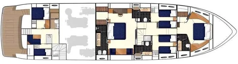  Yacht Photos Pics Floor plan of a 2010 Princess Flybridge 85 Motor Yacht, showcasing cabin and layout design.