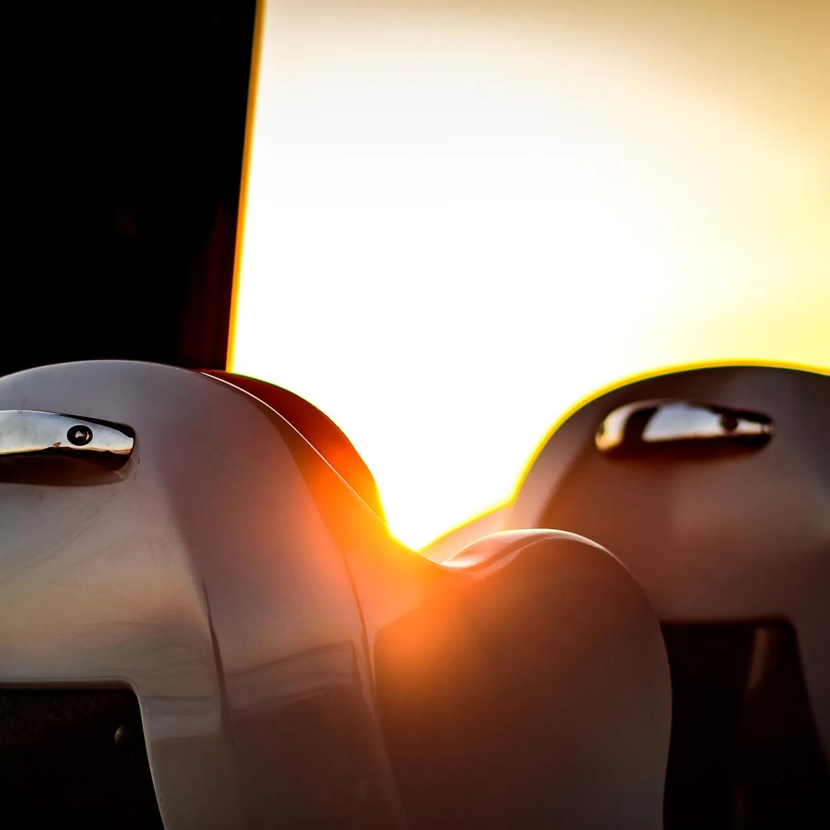 Sunset reflecting on Skipper 120S Desire boat seats, 2017 model.