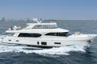 Luxury Ocean Alexander 100 MY yacht cruising on open water, 2020 model.