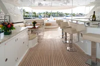 Luxurious Ocean Alexander 100 MY yacht interior with elegant bar and seating, 2020 model.