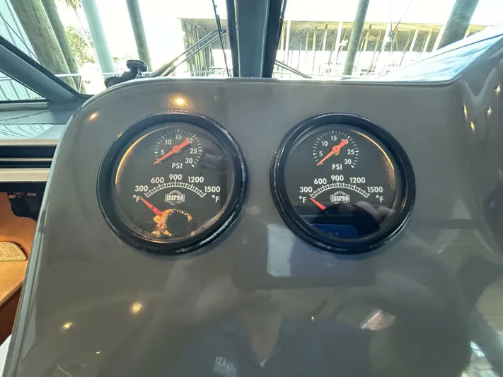 Native Dancer Yacht Photos Pics Dashboard gauges on a 2002 Tiara Yachts 3800 Open boat.