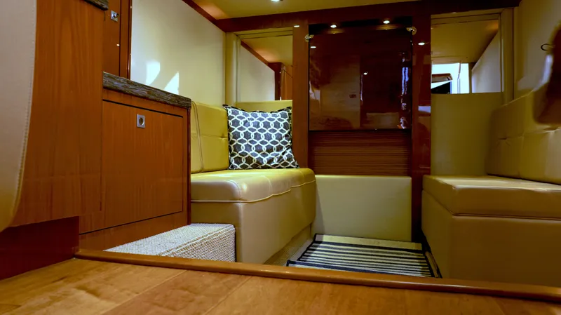  Yacht Photos Pics Interior of 2014 Sea Ray 410 Sundancer yacht with luxurious seating and modern design.