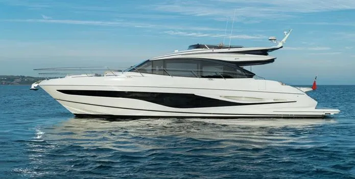  Yacht Photos Pics Luxury Princess S65 yacht cruising on open water, 2025 model.
