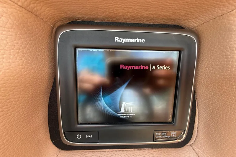  Yacht Photos Pics Raymarine a Series display in 2013 Cobalt 323 boat dashboard.