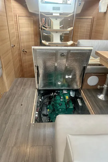 Mystic Impression Yacht Photos Pics Interior of 2022 Elan Impression 50.1 yacht showing engine compartment.