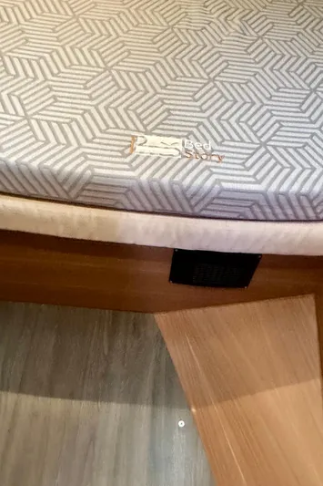 Mystic Impression Yacht Photos Pics Interior of 2022 Elan Impression 50.1 yacht with patterned upholstery.