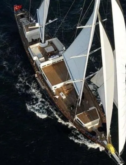 42 M Custom Made Motorsailor Yacht Photos Pics Custom Made 42M Motorsailor, 2006, sailing on open water with full sails.