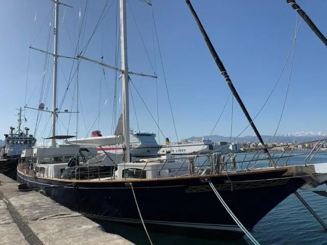 42 M Custom Made Motorsailor Yacht Photos Pics Custom Made 42 M Motorsailor, 2006, docked at a marina with clear skies.