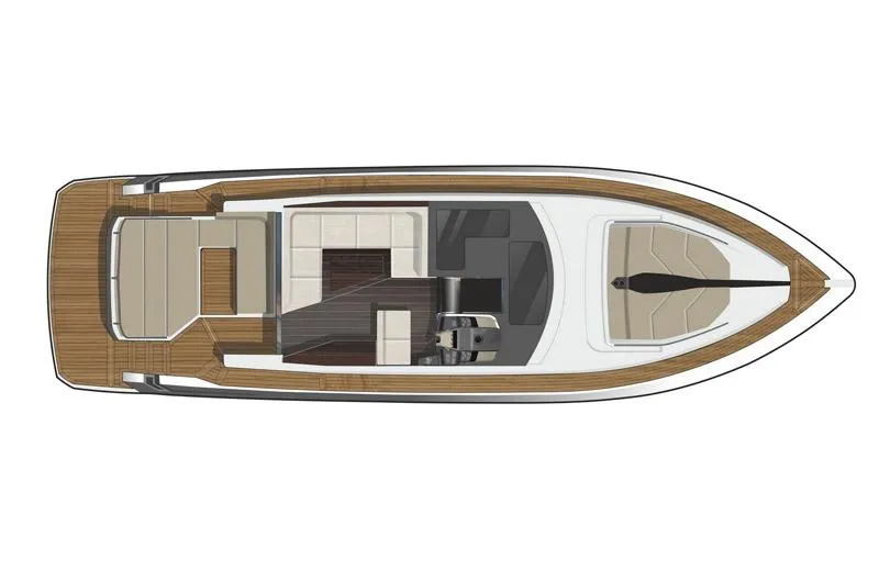  Yacht Photos Pics Top view of 2017 Galeon 445 HTS luxury yacht layout.