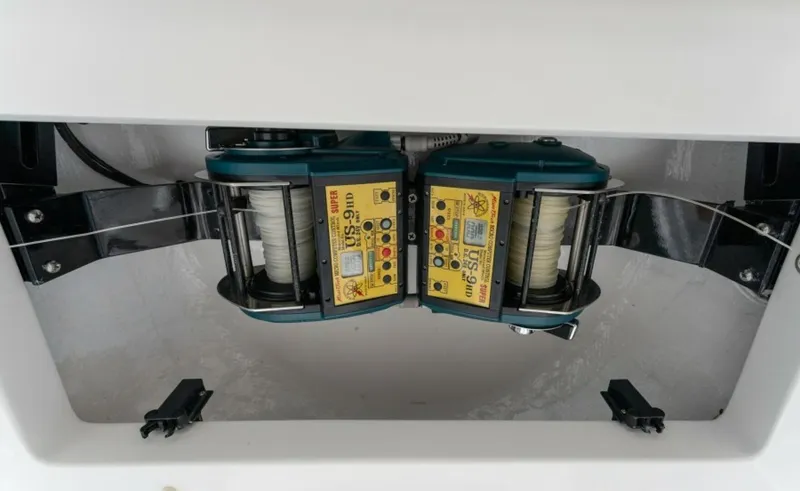 Kraken Yacht Photos Pics Dual electric reels on a 2007 Viking 52 Convertible boat.