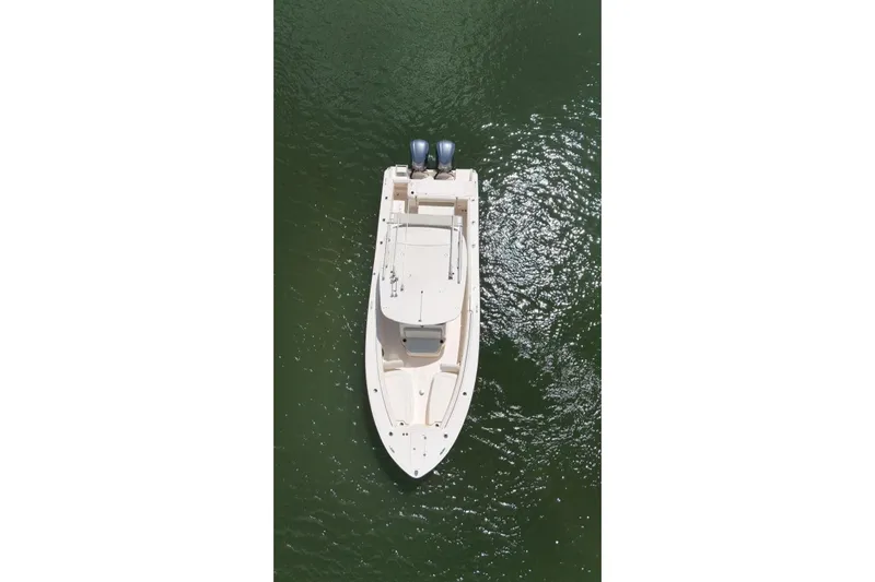  Yacht Photos Pics Overhead view of 2019 Grady-White Canyon 306 boat on water.