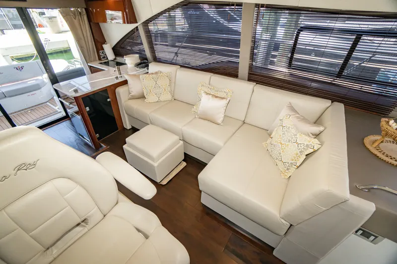  Yacht Photos Pics Luxurious interior of 2017 Sea Ray Sundancer 460 yacht with elegant seating and decor.