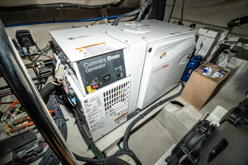  Yacht Photos Pics Engine room of 2017 Sea Ray Sundancer 460 with Cummins Onan generator.