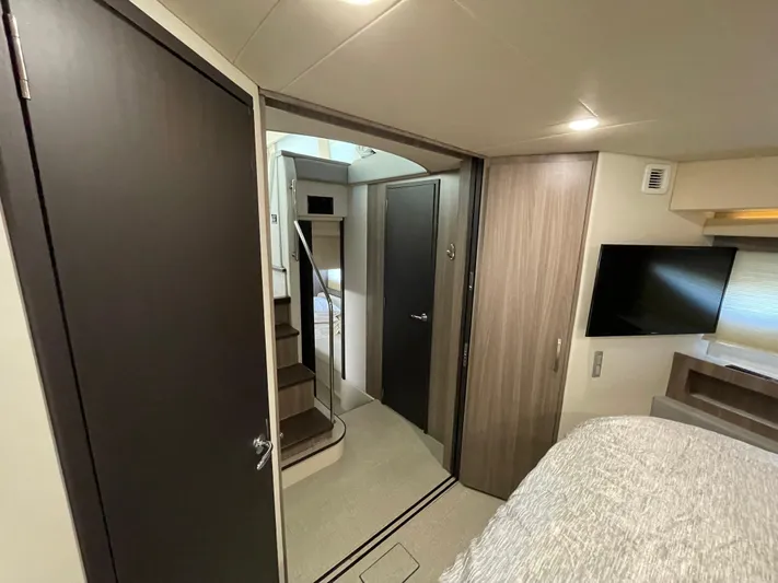 Grateful Yacht Photos Pics Interior of 2022 Regal 42 FXO yacht, featuring modern design and cozy living space.