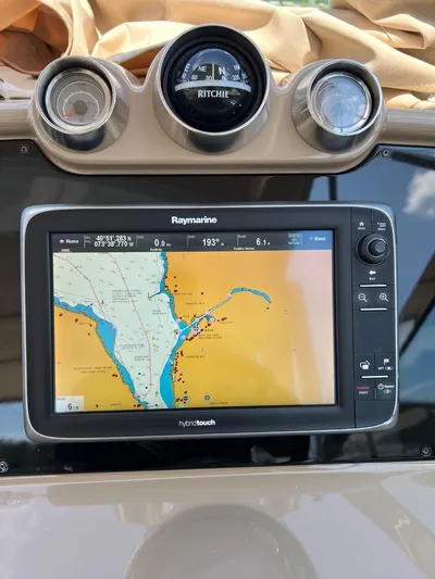 Last One III Yacht Photos Pics Raymarine navigation system on a 2013 Formula 370 Super Sport boat.