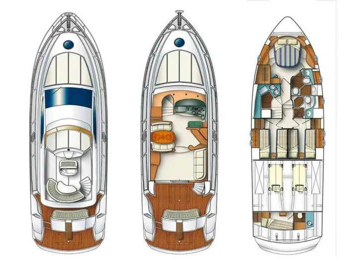  Yacht Photos Pics Floor plan of 2007 Aicon 52 yacht, showcasing interior layout and design.