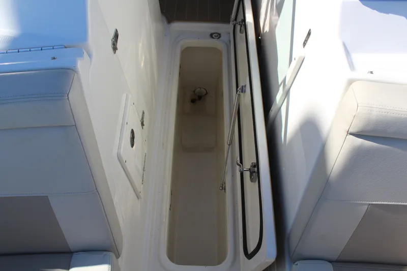 Going To The Sun Yacht Photos Pics Storage compartment in 2023 Boston Whaler 240 Vantage boat.