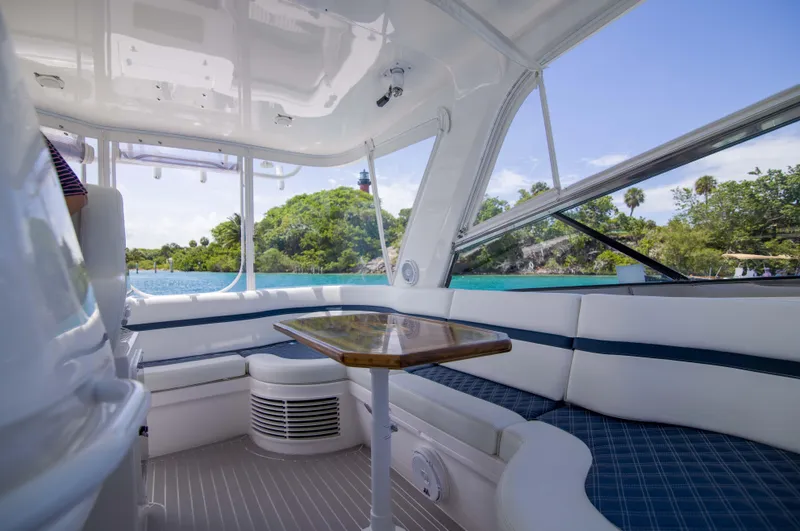 Sunkisser Yacht Photos Pics Interior of 2013 Intrepid 475 Sport Yacht with scenic ocean view.