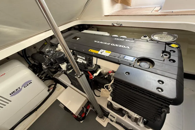  Yacht Photos Pics Engine room of 2017 Grand Banks 44 Eastbay SX with Volvo Penta IPS 600 engine.