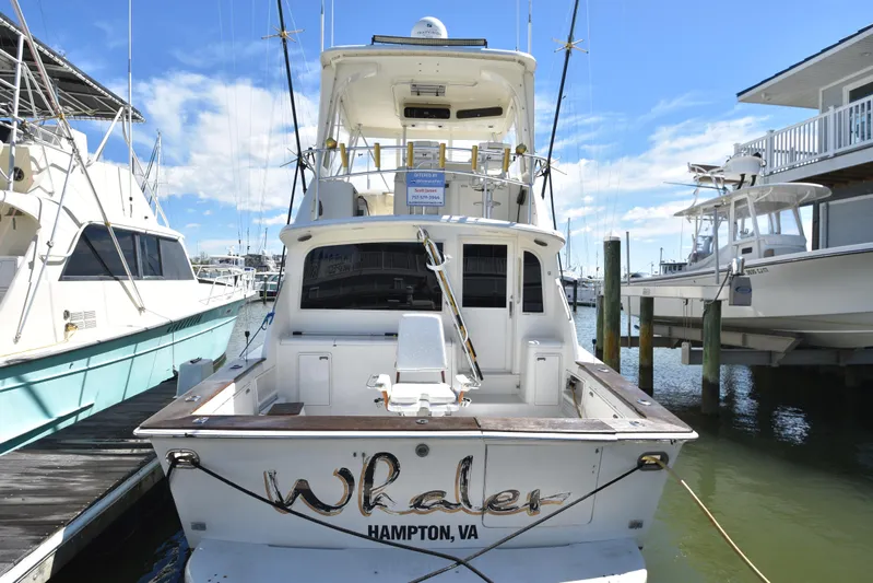 Whaler Yacht Photos Pics 1997 Ocean 48 Convertible yacht docked in Hampton, VA marina.