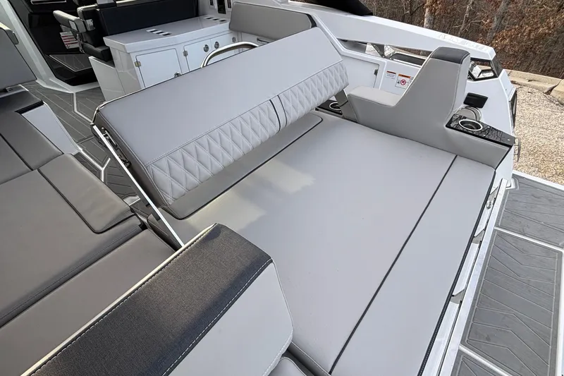  Yacht Photos Pics 2026 Monterey 385 Super Express boat interior with luxurious seating and modern design.