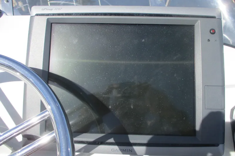 I'm Busy Yacht Photos Pics Garmin GPSmap 7212 on 2015 Cutwater 30 Command Bridge LE boat dashboard.