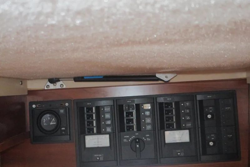 I'm Busy Yacht Photos Pics Electrical panel inside 2015 Cutwater 30 Command Bridge LE boat.