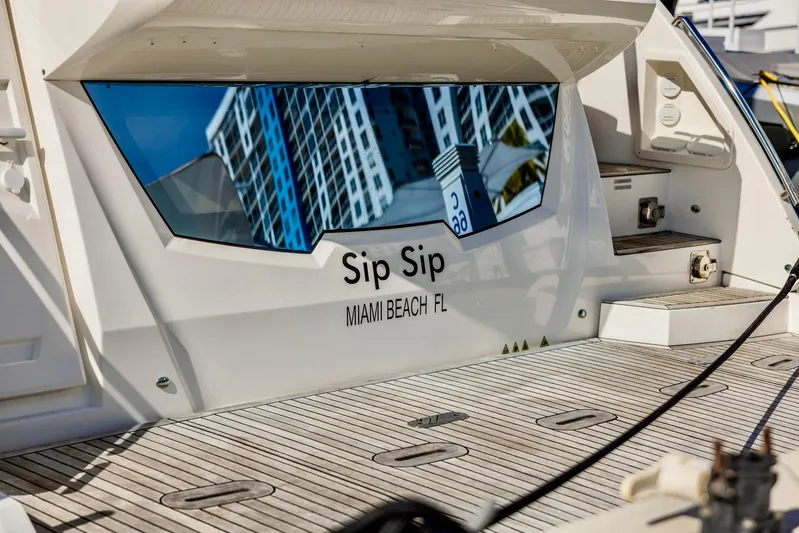 Sipsip Yacht Photos Pics 2018 Absolute 52 FLY yacht, "Sip Sip," docked in Miami Beach, FL.