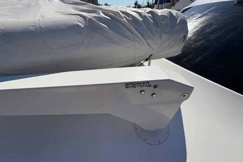 Fender Bender Yacht Photos Pics Ocean Yachts 1996 model with Brower Systems equipment on deck.