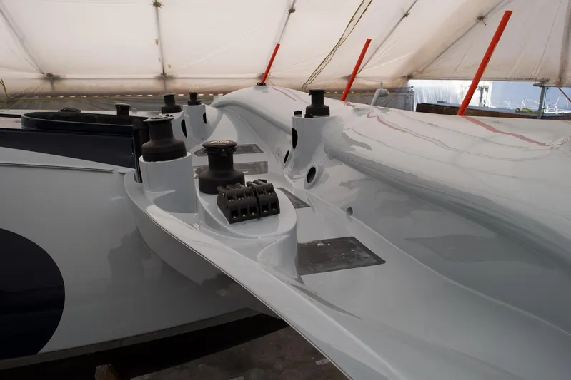  Yacht Photos Pics Westerly GF 42 Custom yacht deck, 2012 model, under a protective tent.