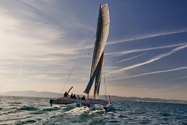  Yacht Photos Pics Sailing on a 2012 Westerly GF 42 Custom catamaran in open waters.