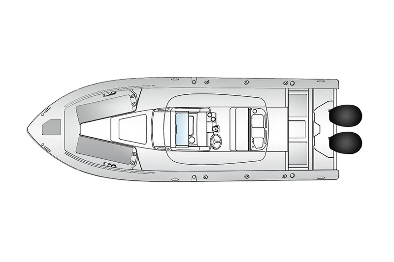  Yacht Photos Pics Manufacturer Provided Image: Top view of 2021 Everglades 273 Center Console boat layout.