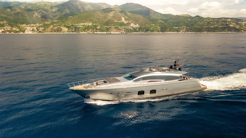 X-trem II Yacht Photos Pics Pershing 108 for sale BlackOrange Superyacht