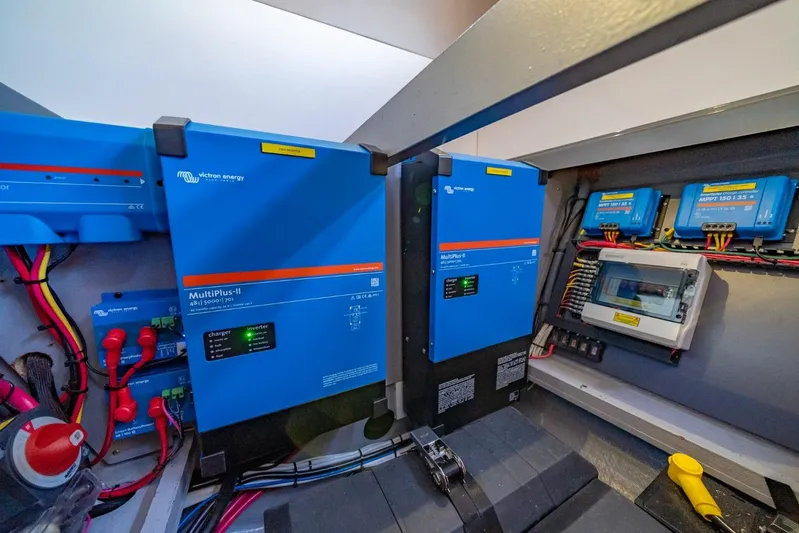 Nostos Yacht Photos Pics Electrical system of 2020 Nautitech 40 Open catamaran with Victron Energy components.