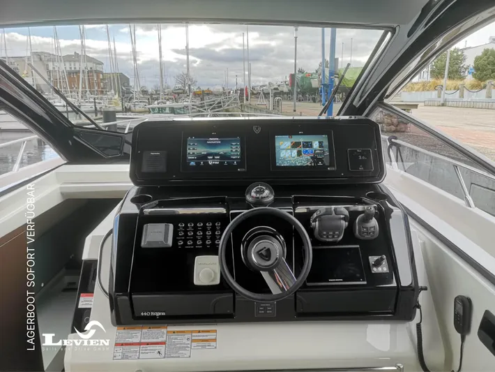  Yacht Photos Pics Helm of 2025 FIM 440 Regina boat with modern navigation displays and controls.