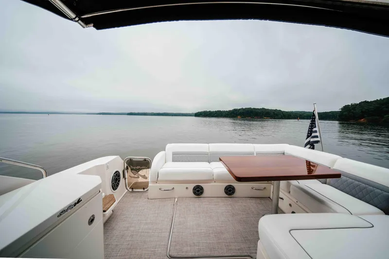  Yacht Photos Pics Luxurious 2013 Sea Ray 510 Sundancer yacht with elegant seating and scenic water view.