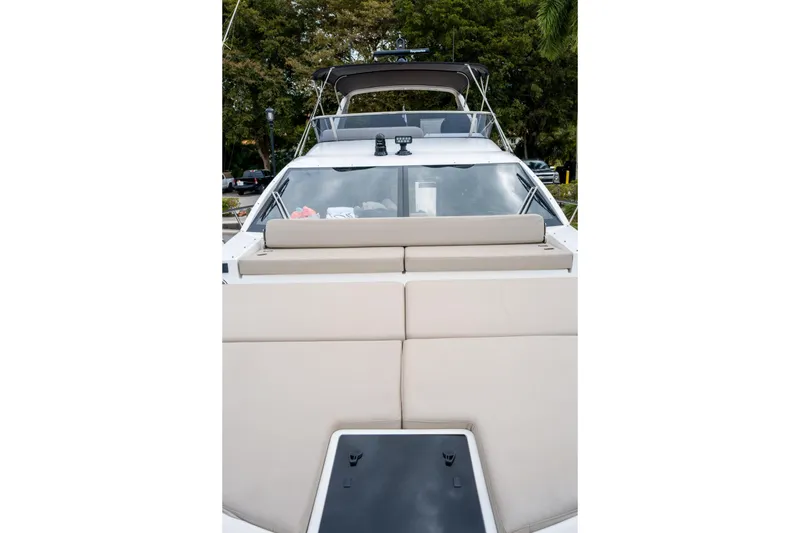 La Paloma Yacht Photos Pics 2019 Azimut Fly 50 yacht with beige seating and sleek design.