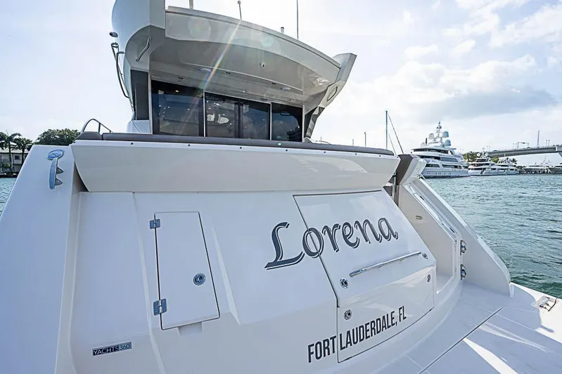 Yacht Photos Pics 2017 Carver C52 Coupe yacht named "Lorena" docked in Fort Lauderdale marina.