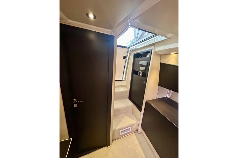  Yacht Photos Pics Interior of 2013 Azimut Atlantis Verve Outboard yacht, featuring modern design and sleek cabinetry.