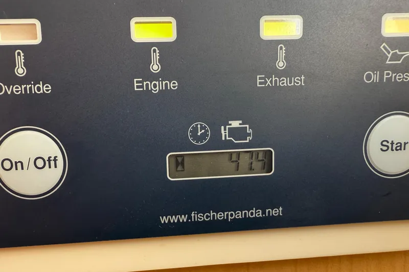  Yacht Photos Pics Control panel of a Fischer Panda generator on a 2016 World Cat 320 DC boat.