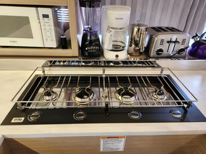 Southern Isle Yacht Photos Pics Modern kitchen in Lagoon 46 catamaran, 2024 model.