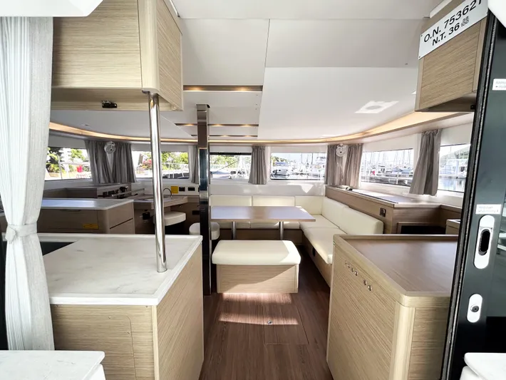 Southern Isle Yacht Photos Pics Interior of 2024 Lagoon 46 yacht with modern design.