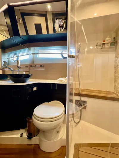  Yacht Photos Pics Modern bathroom in 2022 OKEAN Flybridge 50 yacht with shower and toilet.