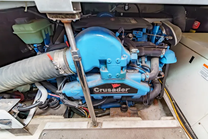  Yacht Photos Pics Engine compartment of a 2005 Carver 41 Cockpit Motor Yacht with Crusader engine.