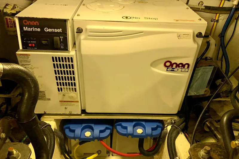 Lionheart Yacht Photos Pics Onan marine generator in 2006 Sabre 38 Hard Top Express engine room.